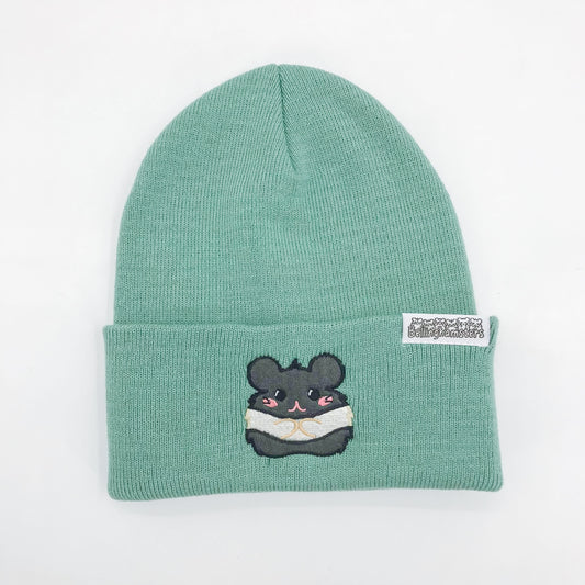 Bellinghamster Beanie Hat, Oreo the Black Banded Hamster