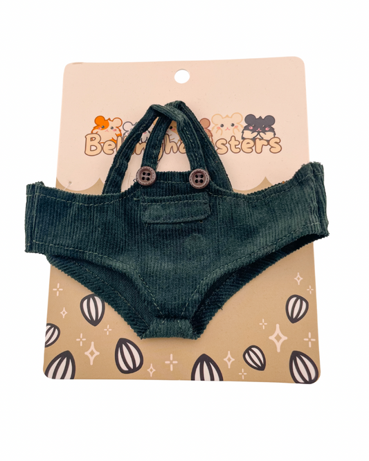 Green Corduroy Overalls - Plushie Accessories
