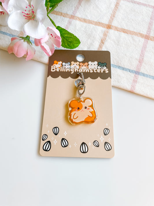 Sammy the Golden Spotted Hamster Double Sided Acrylic Keychain