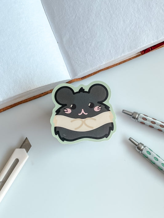 Oreo the Black Banded Hamster Vinyl Sticker(Waterproof)