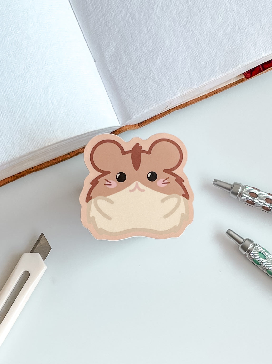 Biscuit the Brown Striped Hamster Vinyl Sticker(Waterproof)