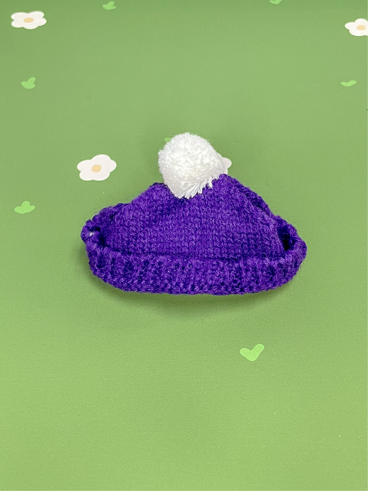 Purple PomPom Beanie - Plushie Accessories