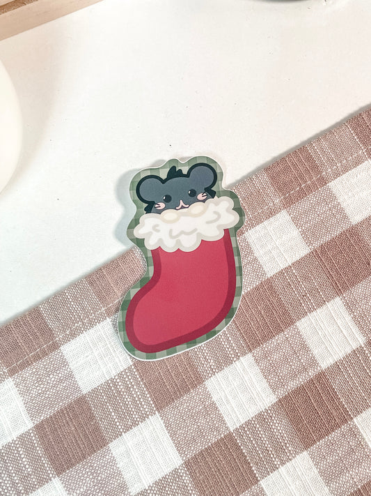 Stocking Stuffer Holiday Hamster Vinyl Sticker(Waterproof)
