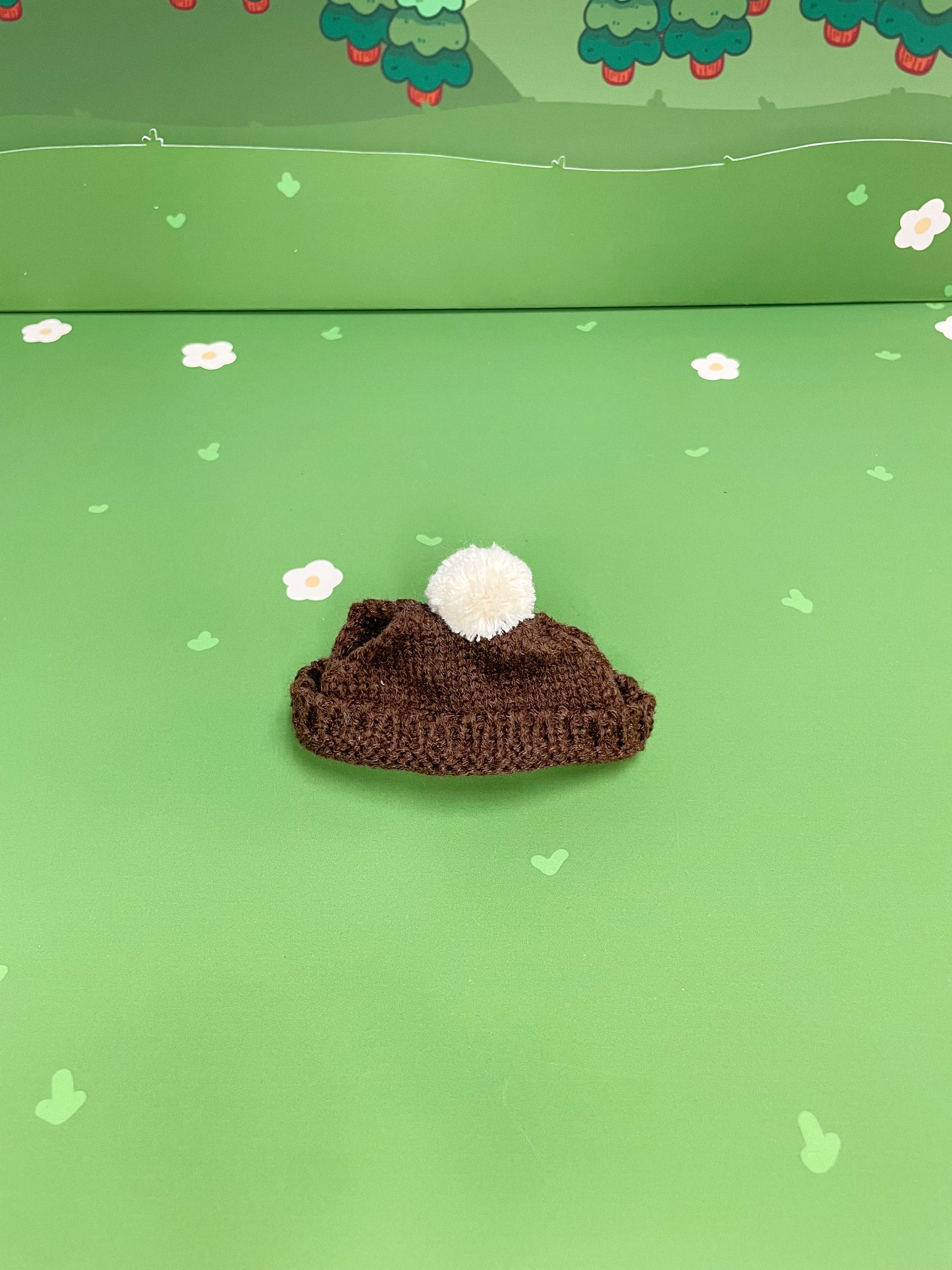Brown PomPom Beanie - Plushie Accessories