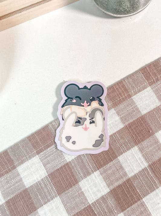 Double Trouble Hamster Vinyl Sticker(Waterproof)