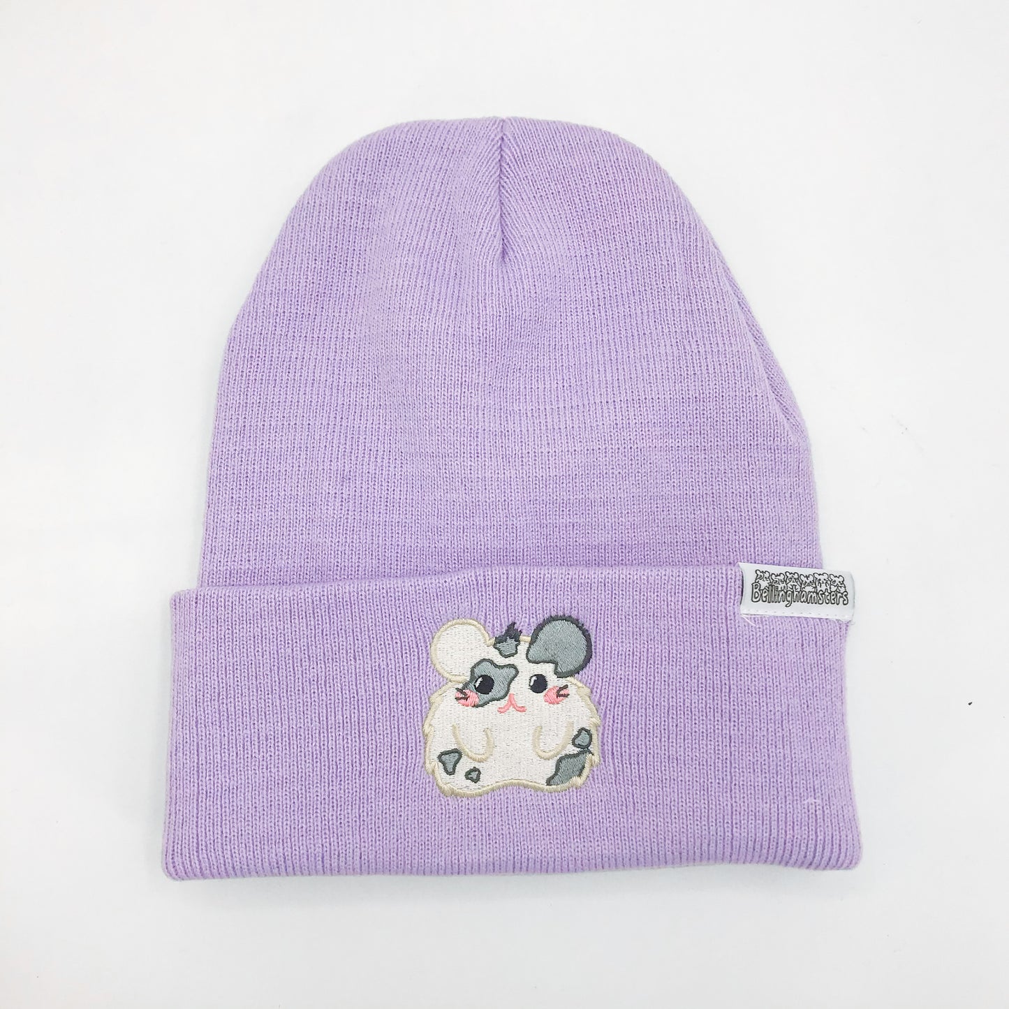 Bellinghamster Beanie Hat, Dante the Gray Spotted Hamster