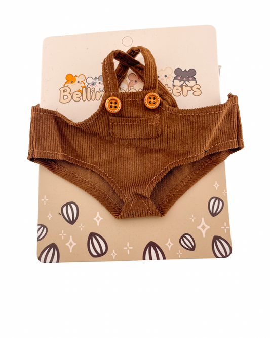 Brown Corduroy Overalls - Plushie Accessories
