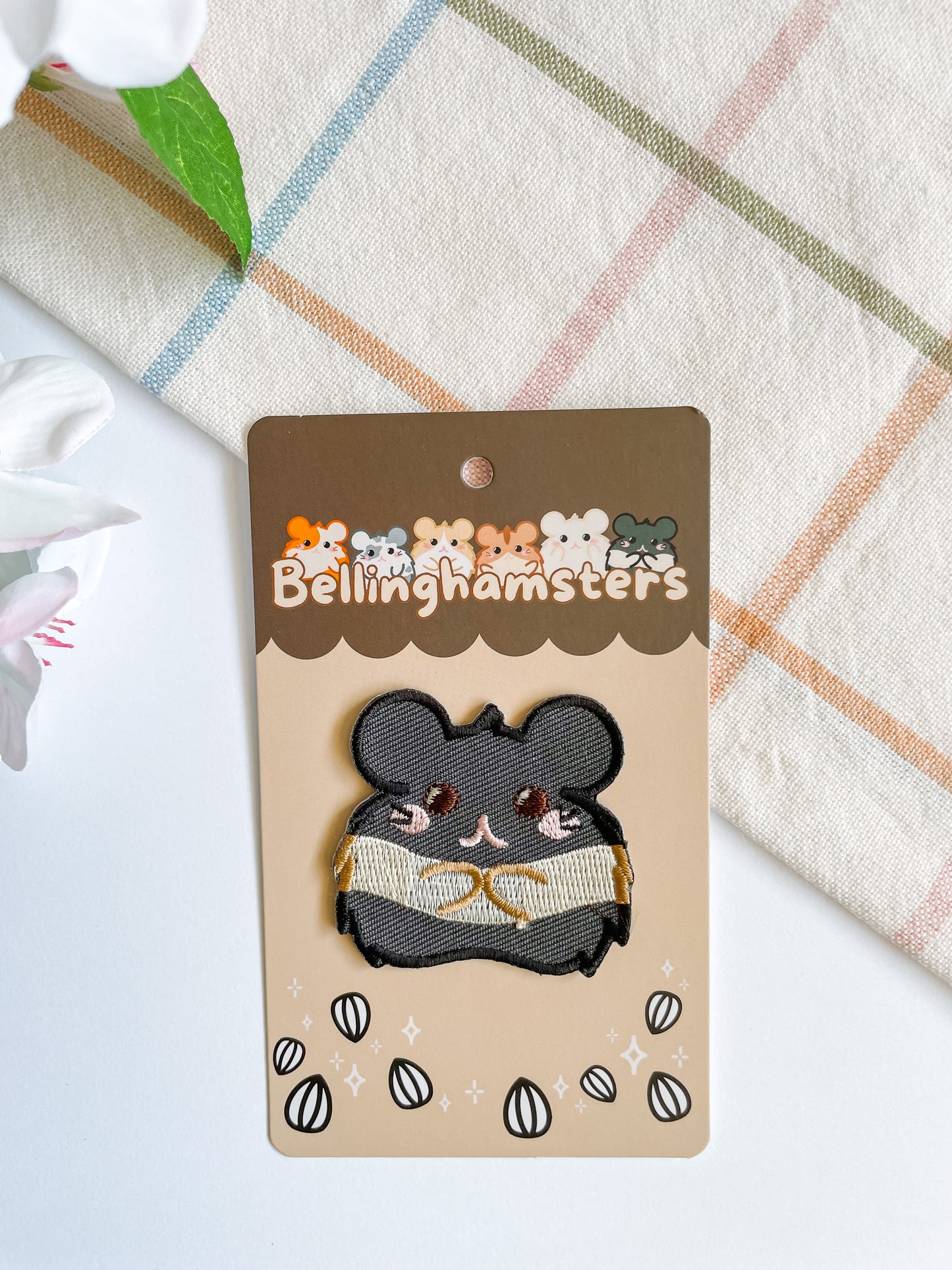 Tally The Black Banded Hamster, Iron On Patch