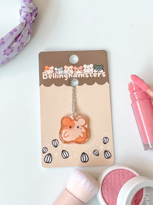 Sammy the Golden Spotted Hamster Charm Necklace