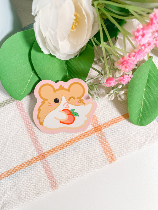 Peach Hamster Sticker