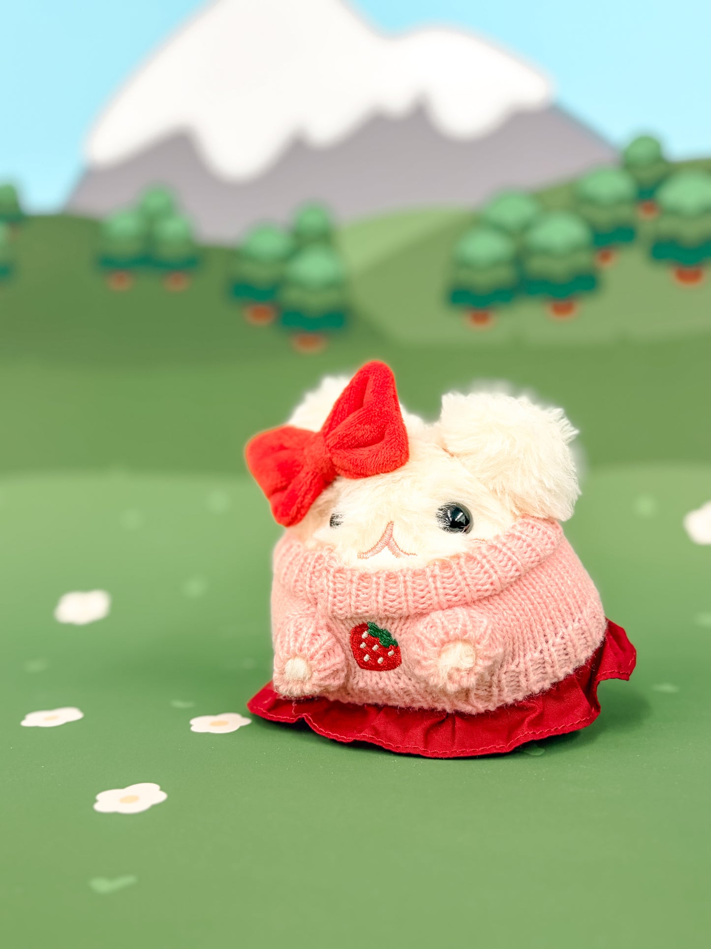Pink Strawberry Sweater - Plushie Accessories