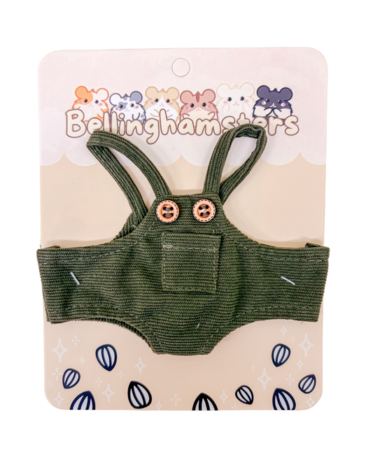 Olive Green Corduroy Overalls- Plushie Accessories