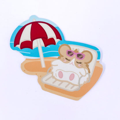 Beach Day Hamster Stickers