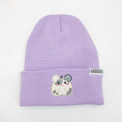 Bellinghamster Beanie Hat, Crumbs the Gray Spotted Hamster