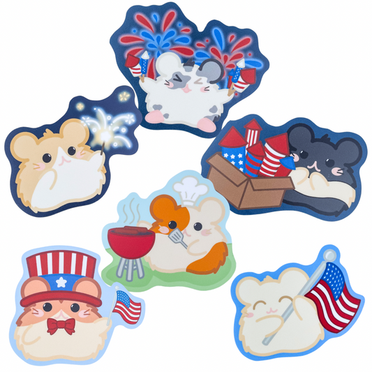 Independence Day Hamster Stickers
