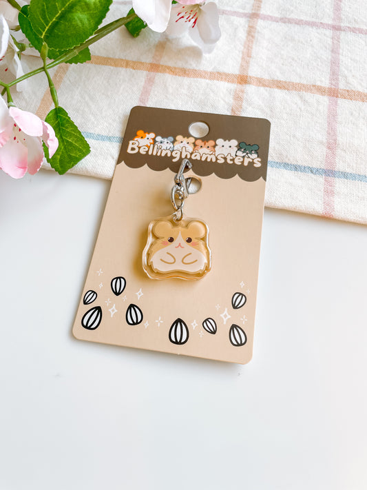 Bubbles the Blonde Hamster Double Sided Acrylic Keychain