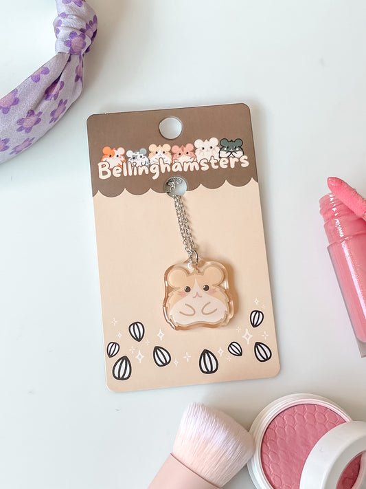 Bubbles the Blonde Hamster Charm Necklace