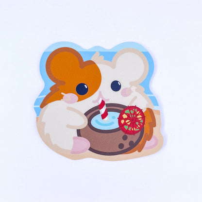 Beach Day Hamster Stickers